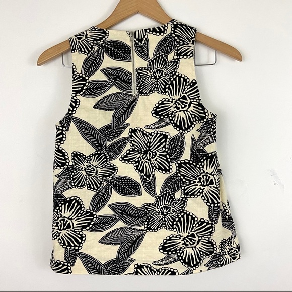 J. Crew Notch Shell Embellished Polynesian Beaded Top Cotton Blend Sleeveless 0 - Picture 9 of 10